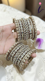 Antique Golden Mirror Work Bangle Kada Set for Women | Traditional Indian Jewellery | Ethnic Bridal, Wedding, Party & Festive Wear Bangles