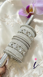 Bollywood Inspired Silver Plated Kundan Stone Bridal Wedding Chura Set