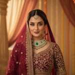 Premium Kundan Choker Necklace Set with Green Stones & Pearl Drops | Indian Kundan Jewellery with Matching Earrings