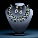 Silver-Plated Multicolor Stone Necklace Set with Earrings | Bridal & Party Wear Designer Jewelry