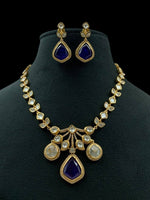 Kundan Necklace & Earrings Set | Gold-Plated Indian Bridal Wedding Jewelry