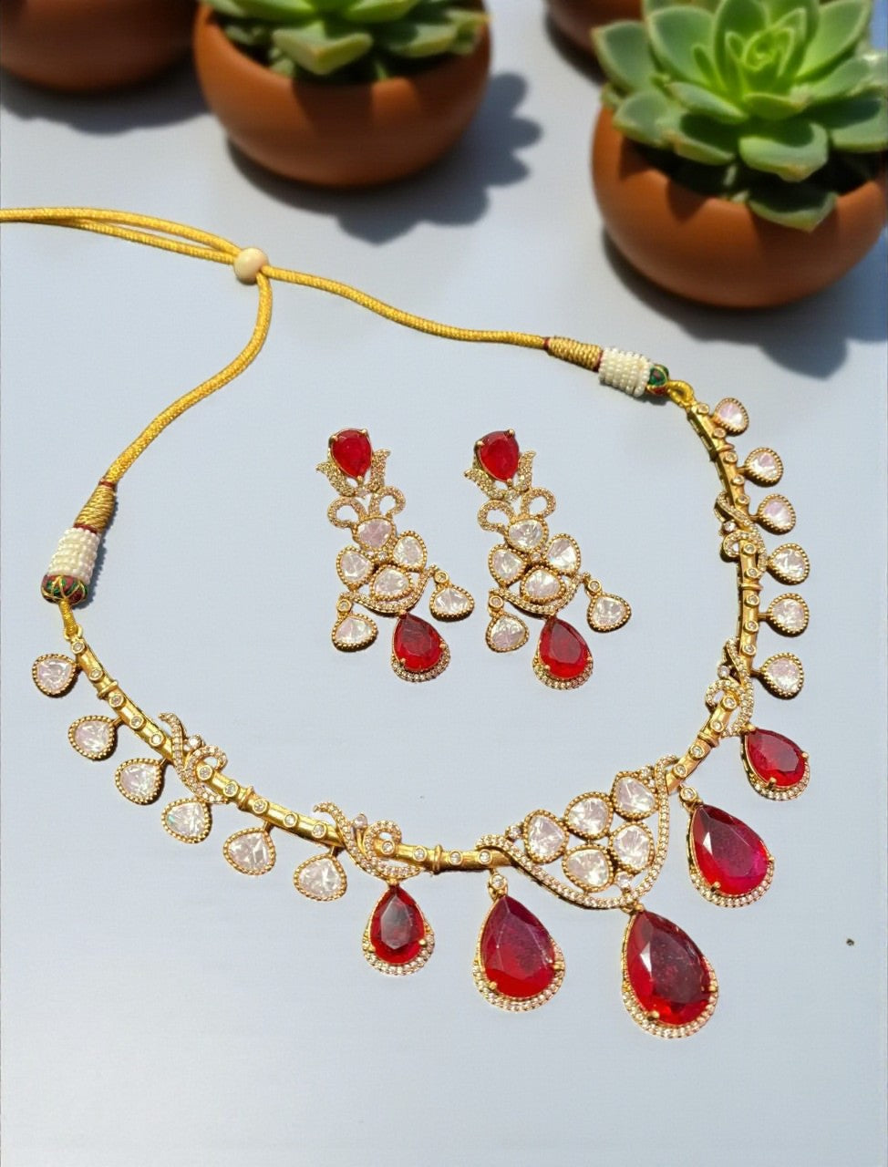 Royal Emerald Green & Polki Choker Necklace – Bridal Kundan Statement Jewelry