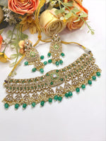 Royal Pink Beaded Choker Necklace Set | Kundan & Pearl Work with Matching Earrings