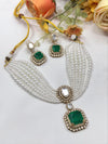 Palak Tiwari-Inspired Pearl Choker Necklace Set – Statement Pendant & Earrings