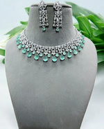 Elegant Purple Stone Necklace Set with Matching Earrings | Bridal & Party Jewelry
