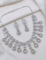 Multicolor CZ Stone Bridal Jewelry Set with Maang Tikka – Necklace, Earrings