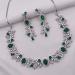 Elegant Sapphire Blue Stone Necklace & Earrings Set – Bridal & Party Jewelry