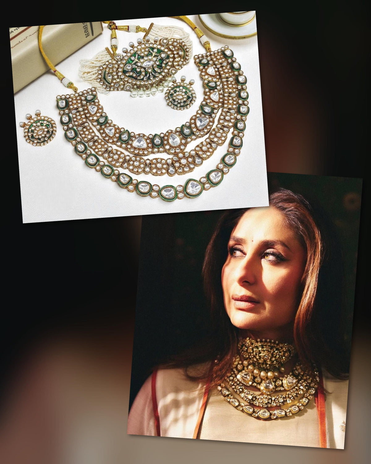 Kareena Kapoor Dazzles in Heritage Kundan Choker Set with Earrings