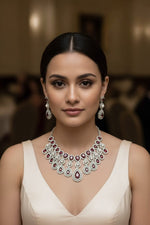 Royal Gold & Pearl Teardrop Necklace Set – Exquisite Bridal Grandeur