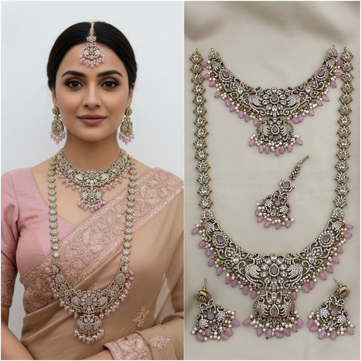 Royal Red Kundan Bridal Necklace Set – Timeless Heritage Jewelry for Weddings - Libasaa.com