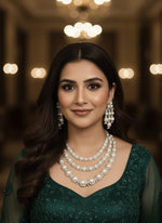 Classic Pearl Layered Necklace Set – Elegant Bridal & Party Jewelry - Libasaa.com