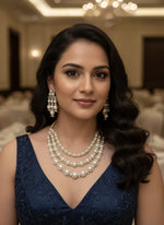 Classic Pearl Layered Necklace Set – Elegant Bridal & Party Jewelry - Libasaa.com