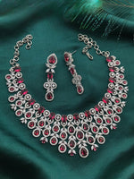 Elegant Green Stone Diamond Choker Necklace Set – Bridal & Party Wear - Libasaa.com