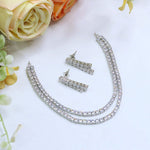 CZ Necklace Jewellery Set | Premium Indian Necklace Set with Earrings | Elegant Indian Jewellery