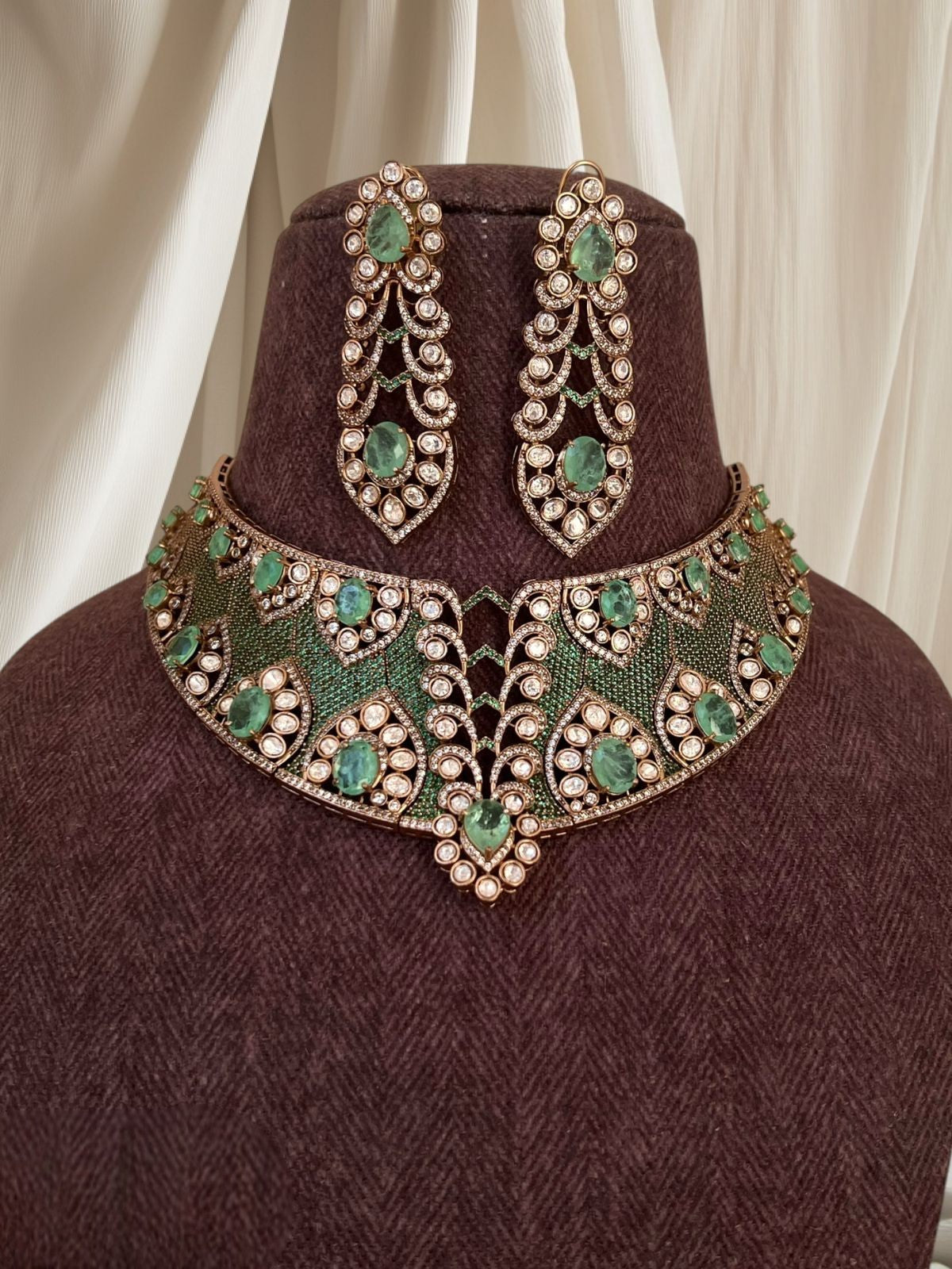 Regal Kundan Bridal Jewellery Set | Indian Jewellery | Indian Bridal & Wedding Jewelry | Polki Choker Necklace Set with Earrings