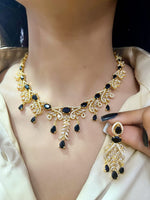 Gold-Plated Bridal Jewellery Set | Indian Jewellery | Stone AD Necklace & Earring Set | Premium Indian Neckles Set for Women