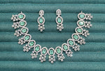 Stone Diamond-Studded Necklace Set with Earrings | Indian Jewellery | Stone Diamond Jewellery | Indian Necklace Set