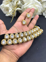 Premium Kundan Mirror Choker Necklace Set with Matching Earrings | Kajol Bollywood Actress Inspired Indian Jewellery | Luxury Kundan Jewellery Indian Neckles Set