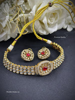 Premium Flexible Kundan Choker Necklace Set with Matching Earrings | Ananya Pandey Bollywood Actress Inspired Indian Jewellery | Luxury Kundan Jewellery Indian Neckles Set