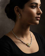 Diamond Style Necklace Set with Matching Earrings | Indian Jewellery Bridal Diamond Necklace Set