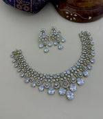 Stone Diamond-Style Necklace Set with Matching Earrings | Indian Jewellery Stone Necklace Set