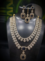 Bridal Emerald Green Stone Layered Necklace Set with Earrings & Maang Tikka | Gold Plated Indian Jewellery Necklace Set