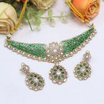 Blue Stone Kundan Bridal Necklace Set with Earrings | Indian Jewellery Wedding Necklace Set | Traditional Stone Jewellery Indian Necklace Set