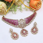 Blue Stone Kundan Bridal Necklace Set with Earrings | Indian Jewellery Wedding Necklace Set | Traditional Stone Jewellery Indian Necklace Set