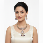 Elephant & Peacock Design Kundan Necklace Set with Jhumki Earrings | Gold Tone Indian Bridal Wedding Ethnic Jewellery