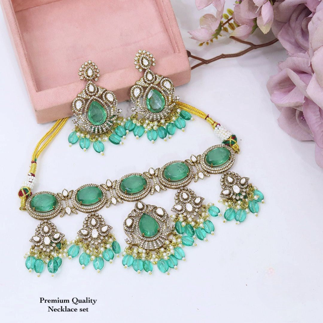 Premium Red Kundan Necklace Set with Matching Earrings | Indian Kundan Polki Jewellery Necklace Set