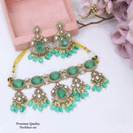 Premium Red Kundan Necklace Set with Matching Earrings | Indian Kundan Polki Jewellery Necklace Set