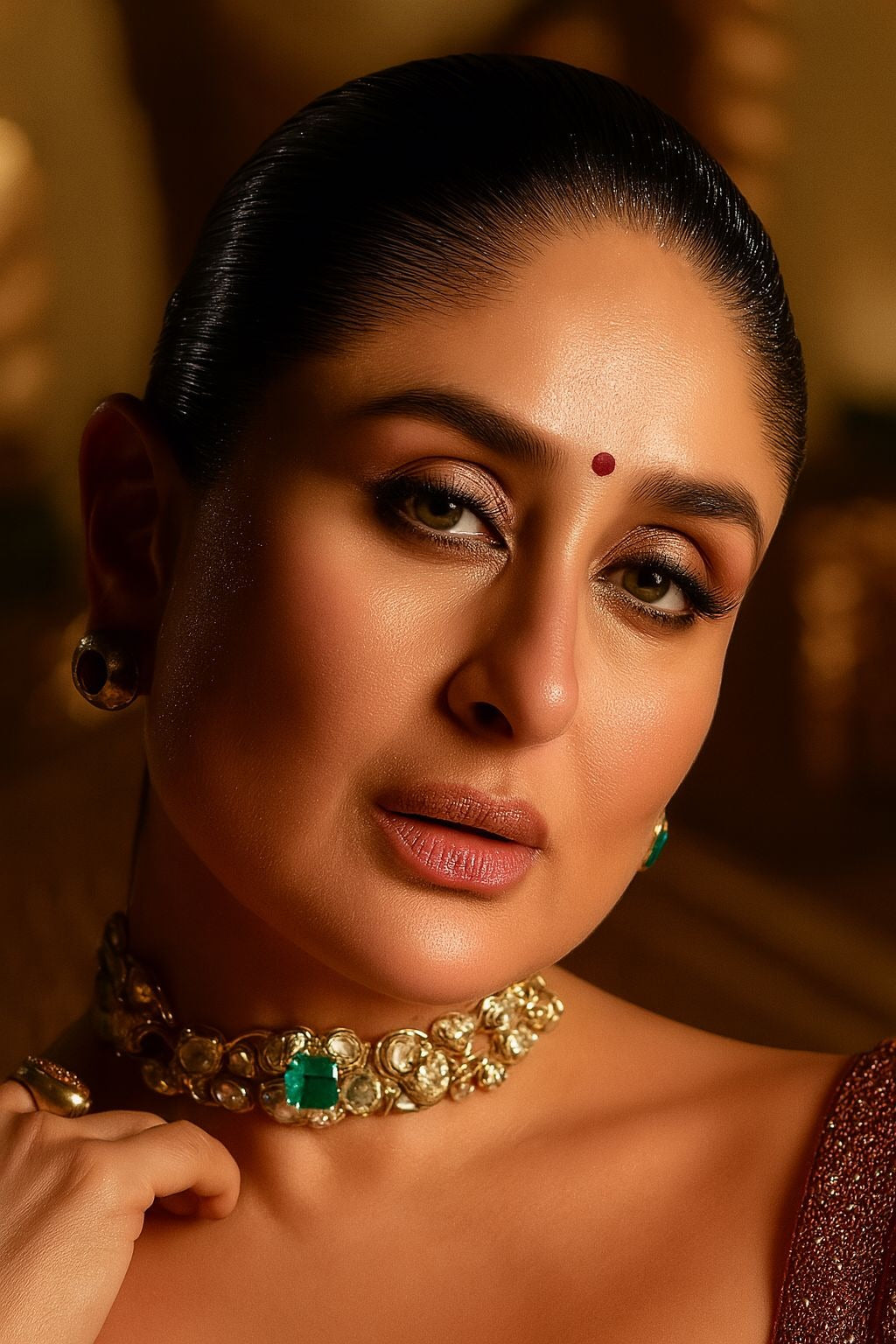 Celebrity Inspired Necklace Kundan Choker Set, Bridal Kundan Necklace, Indian Wedding Jewellery, Celebrity Style Necklace Set,