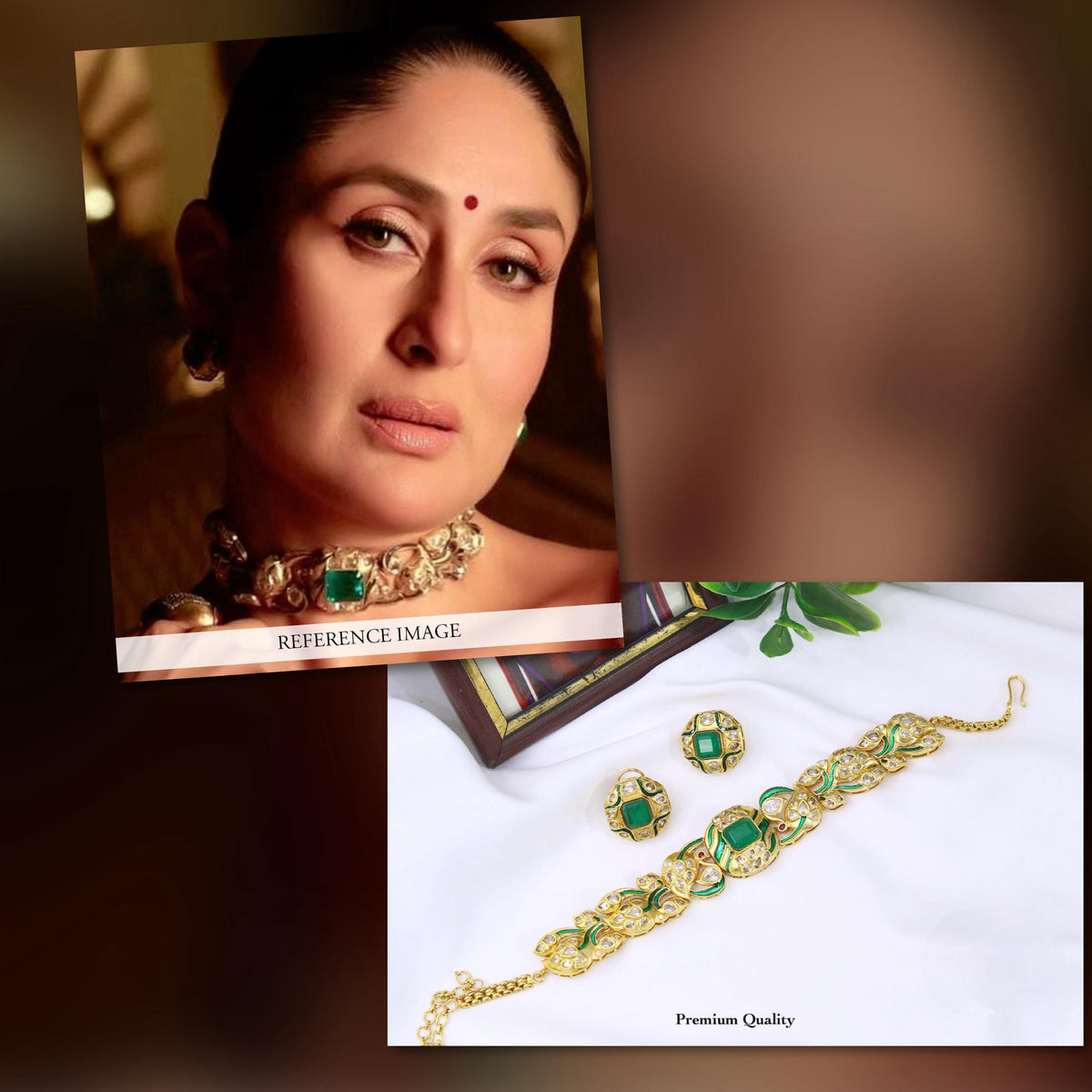 Celebrity Inspired Necklace Kundan Choker Set, Bridal Kundan Necklace, Indian Wedding Jewellery, Celebrity Style Necklace Set,