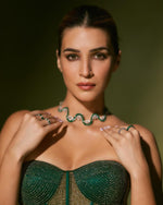 Celebrity-Inspired Green Statement Choker Necklace Set for Women | Designer Diamond Look Bridal & Party Wear Jewelry