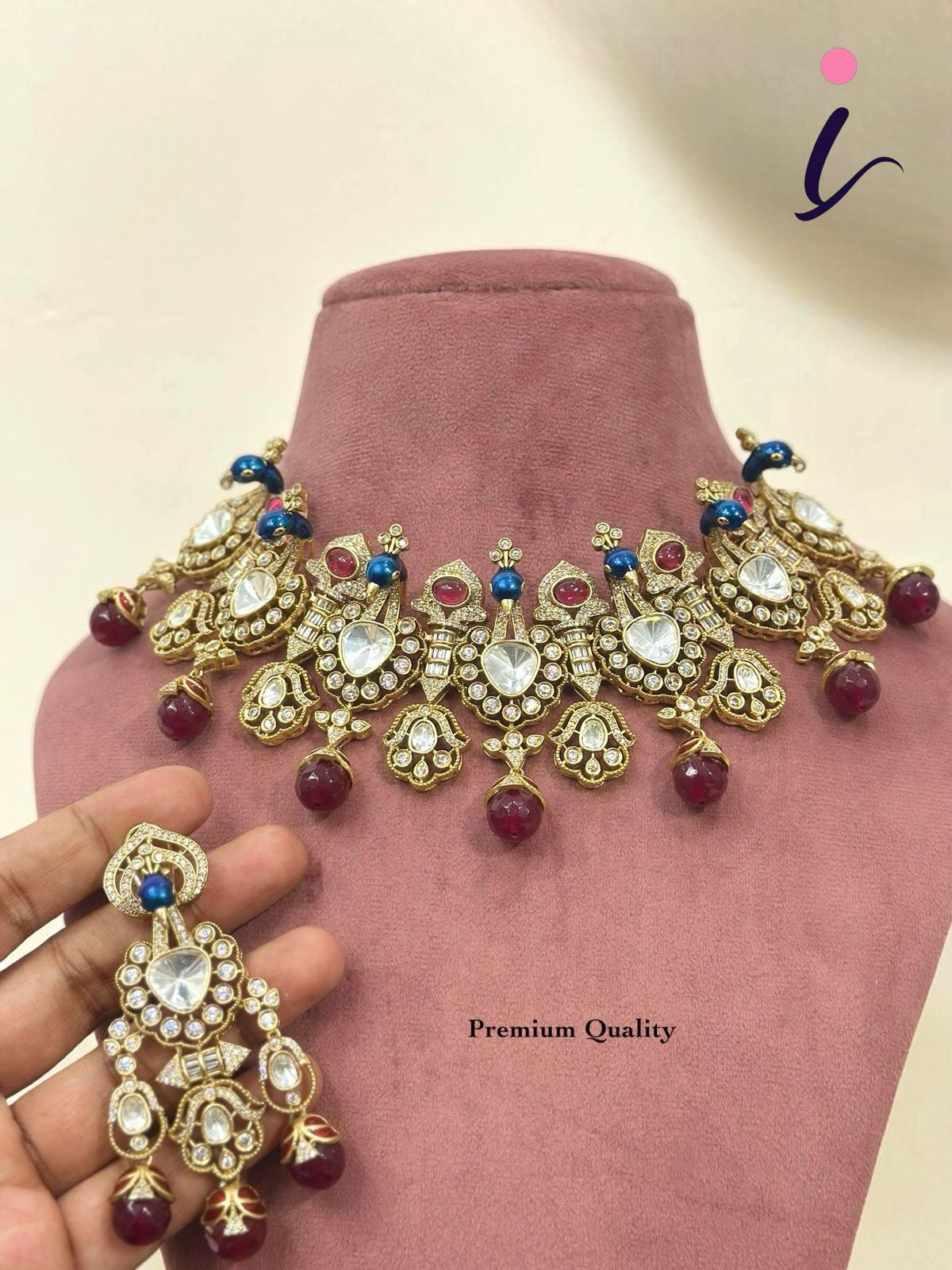 Luxury Antique Kundan Choker Necklace Set for Women | Traditional Bridal Statement Jewelry Set with Earrings | Wedding & Festive Wear
