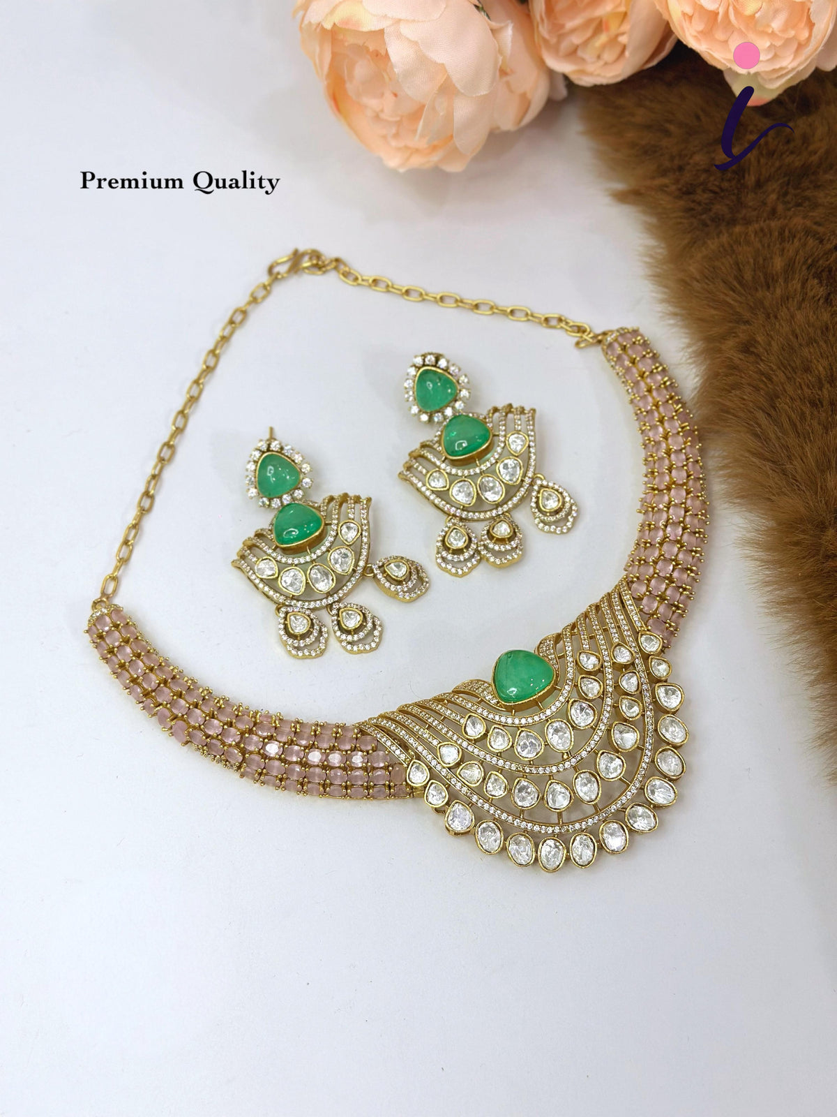 Royal Blue Kundan Necklace Set with Earrings for Women | Gold Plated Bridal Choker Jewellery | Traditional Indian Wedding & Party Wear