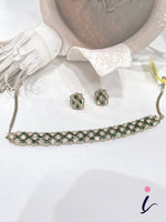 Ruby CZ Tennis Choker Necklace Set with Stud Earrings for Women | Gold Plated Designer Bridal Jewellery | Indian Wedding & Party Wear