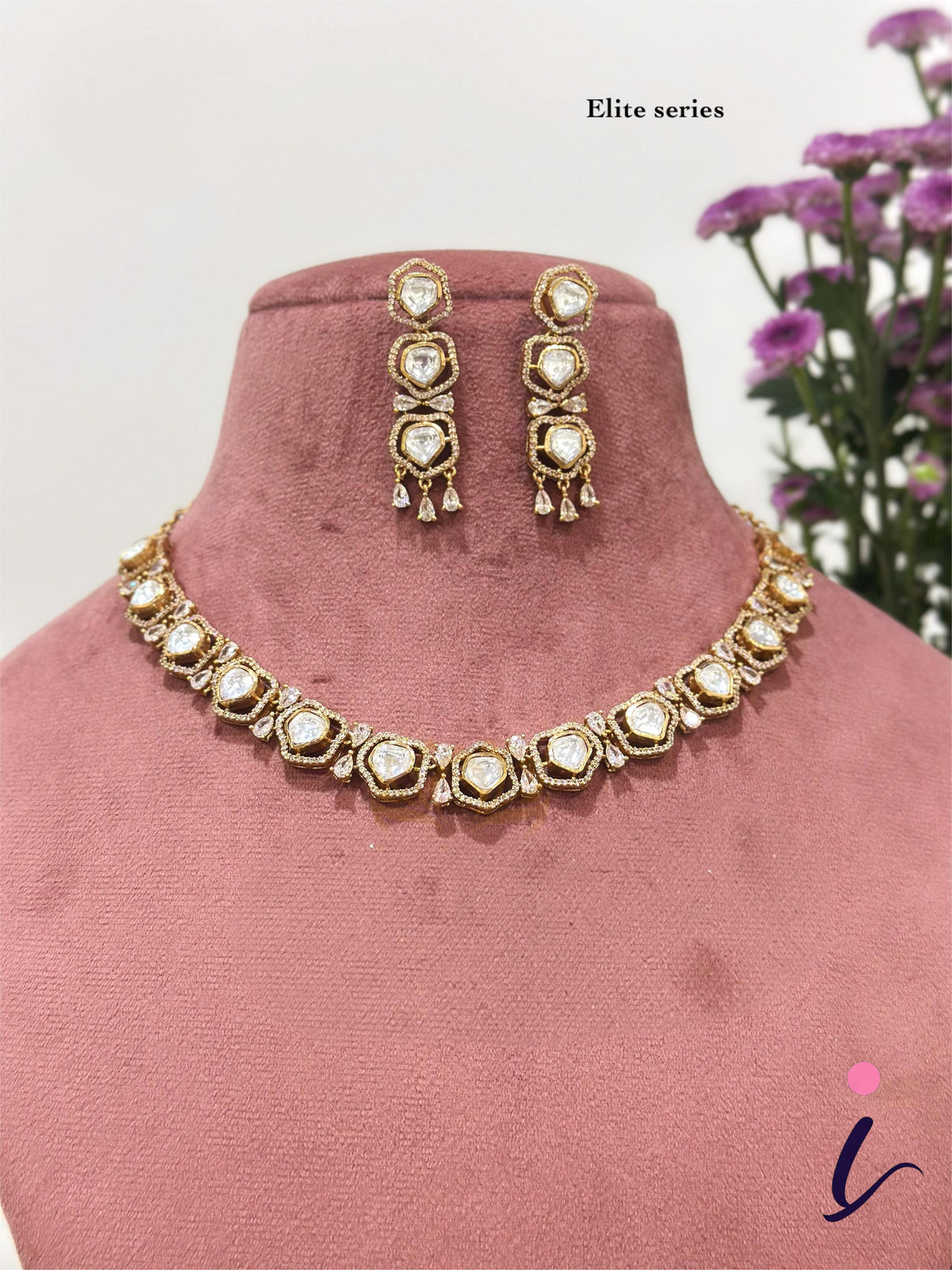 Polki Kundan Choker Necklace Set with Earrings for Women | Gold Plated Bridal Jewellery | Designer Indian Wedding & Party Wear