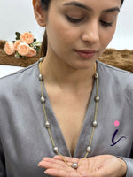 Grey Pearl Long Chain Necklace for Women | Gold Plated Minimalist Designer Party Wear & Everyday Jewellery