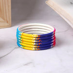 Set of 6 Multicoloured Handpainted Bracelets – Ethnic Boho Jewelry
