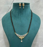 Premium Quality CZ Mangalsutra with 18 Inch Double Chain & Matching Earrings