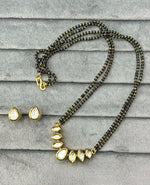 Kundan-Inspired Dual-Strand Mangalsutra Set with Teardrop CZ Stones