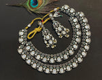 Double Layer Polki White Choker Earrings Set For Wedding