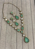 Bollywood Design Teardrop AD Necklace Earrings Set | Kundan Jewelry | AD Jewelry | Indian Jewelry | Traditional Jewelry