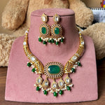 Meenakari JaipuriAD Kundan Necklace Earrings Set| Kundan Jewelry | AD Jewelry | Indian Jewelry