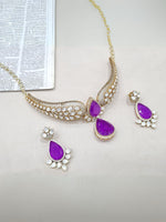 Dazzling Moissanite With Doublet Stone Kundan Choker Set - Jaipuri Polki Kundan Choker Set Indian Jewelry