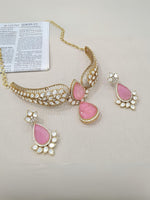 Dazzling Moissanite With Doublet Stone Kundan Choker Set - Jaipuri Polki Kundan Choker Set Indian Jewelry