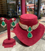 Dazzling Moissanite With Doublet Stone Kundan Choker Set - Jaipuri Polki Kundan Choker Set Indian Jewelry