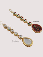 White Gold-Plated Kundan-Studded Jewellery Set - Libasaa