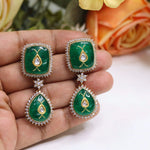 Gold-Plated Dangle Earrings Jewellery Set | Exquisite Indian Jewellery | Elegant Gold Polish Earring Set for Women